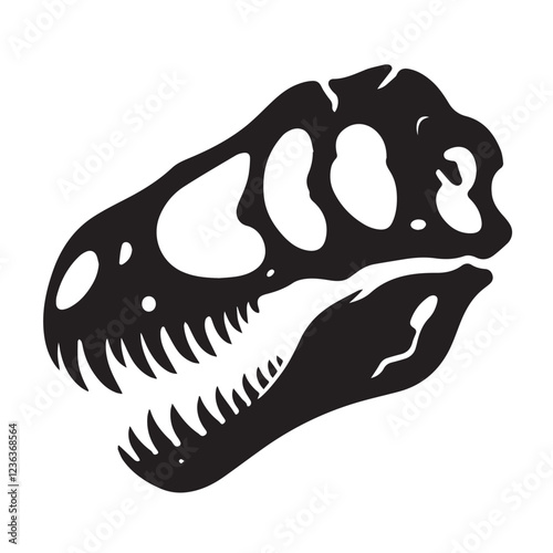 vector black silhouette of dinosaur skull