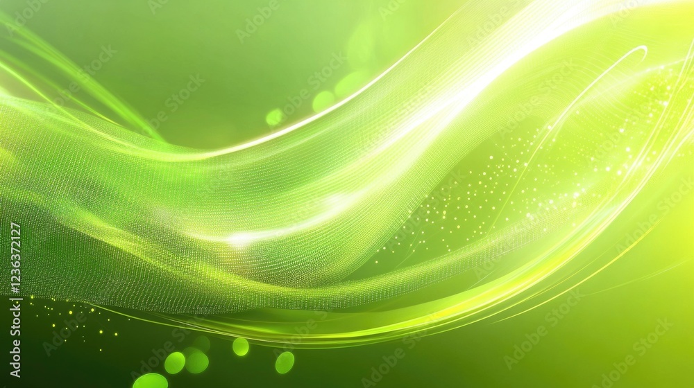 Abstract green wave background, light bokeh, nature theme, website design Abstract green wave background, light bokeh, nature theme, website design