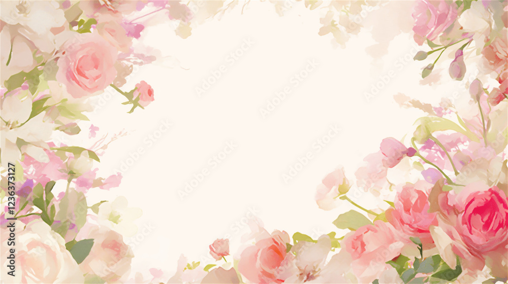 Obraz premium floral_pastel_frame