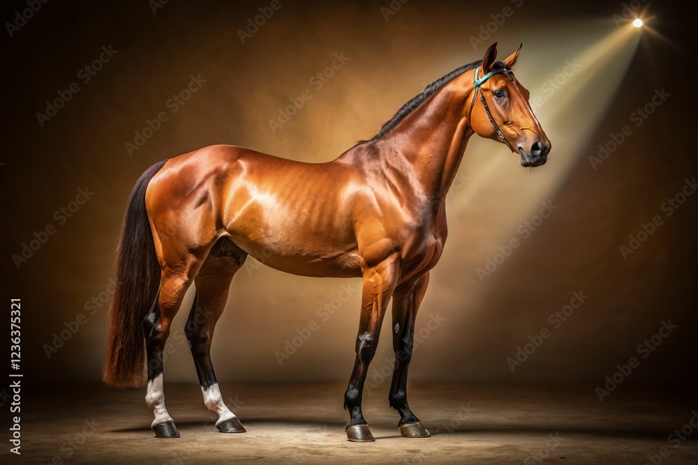 Obraz premium Graceful Brown Horse in Refined Studio Portraiture
