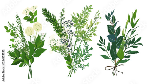 Brighten up your surroundings with a set of lush green bouquets, offering the perfect blend of nature and elegance for a peaceful and inviting home.