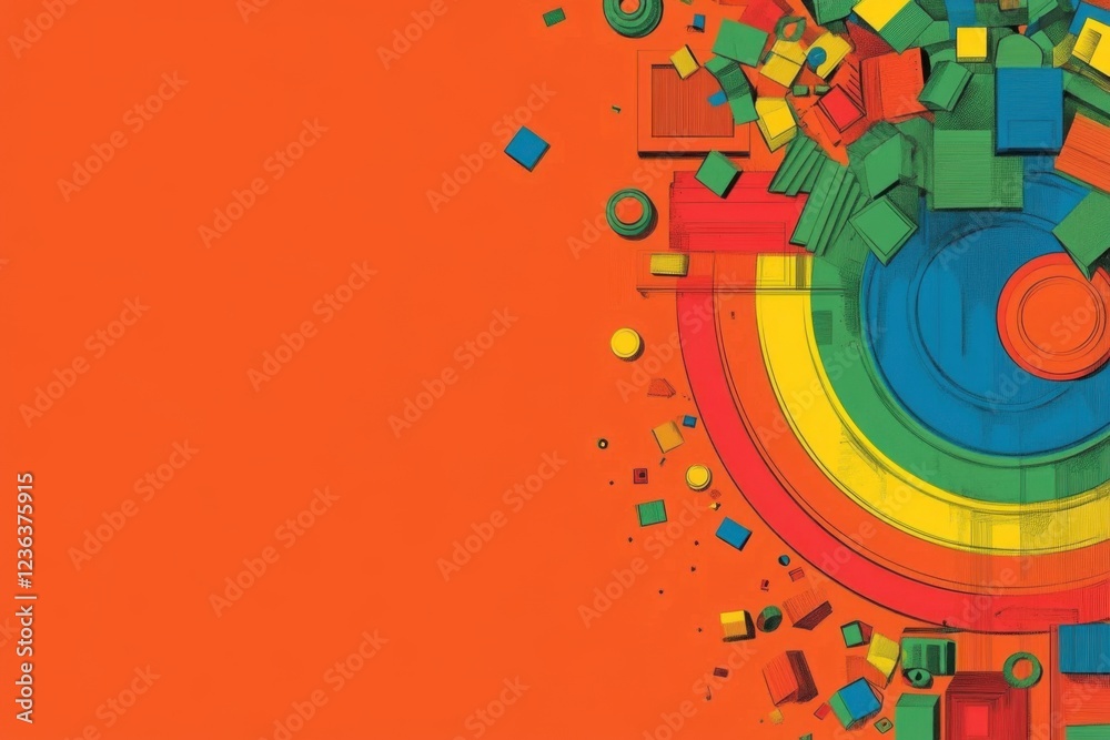 Obraz premium Minimalistic rainbow design with abstract geometric patterns for vibrant backgrounds