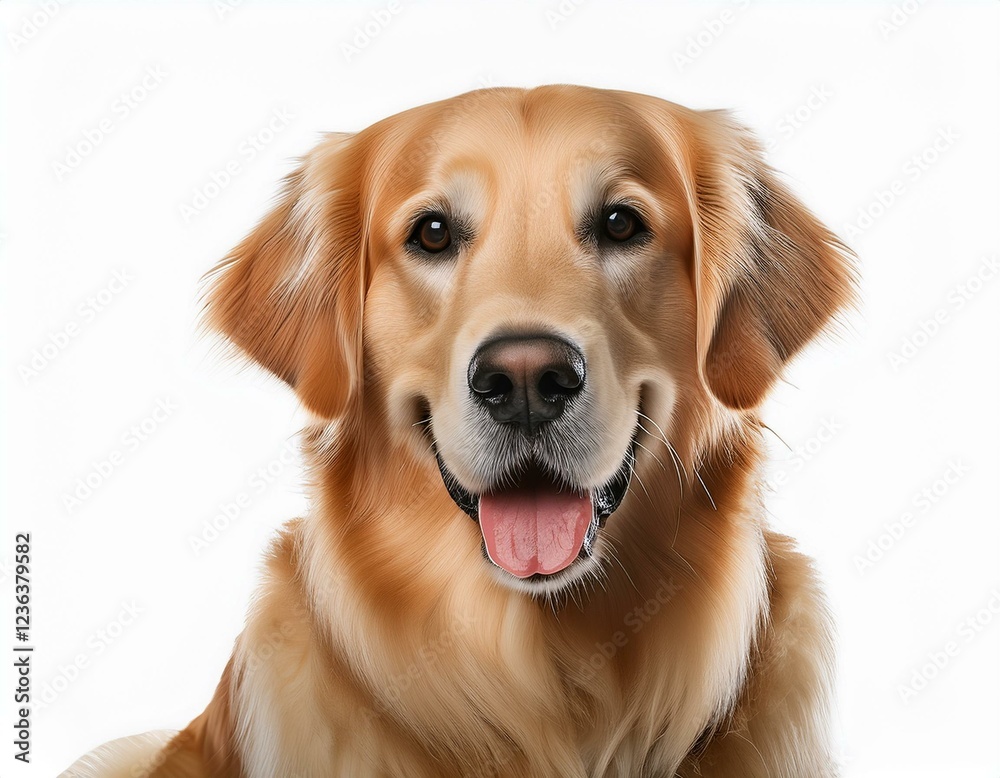 a well groomed golden retriever is shown seated with its face blurred out on a transparent white background format for pet themes a well groomed golden retriever is shown seated with its face blurred out on a transparent white background format for pet themes