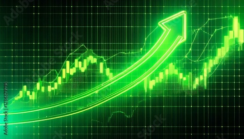 crypto prices rise green stock market chart upward