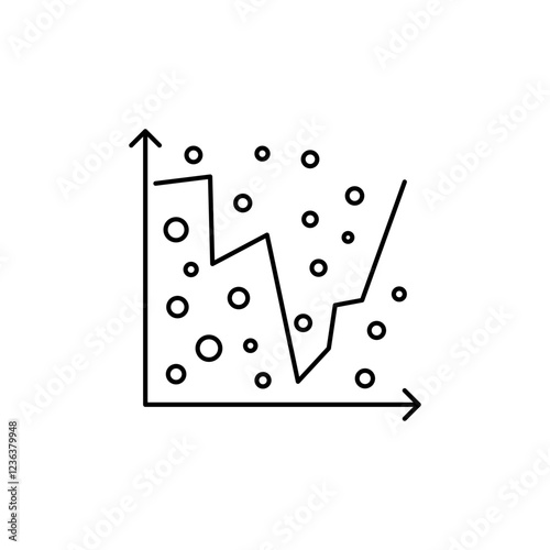 Overfitting Outline Icon, which is too complex and unable to generalize new data.
