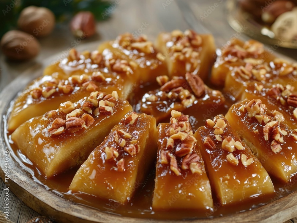 Gluten-free and vegan dessert with a nut topping, perfect for holiday gatherings or as a special seasonal treat. Gluten-free and vegan dessert with a nut topping, perfect for holiday gatherings or as a special seasonal treat.