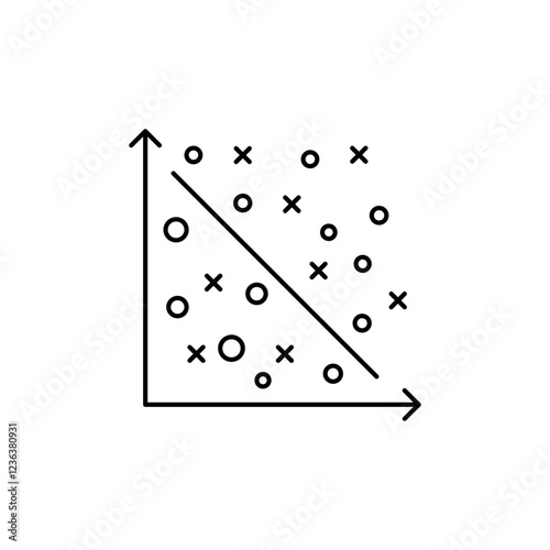 Underfitting Outline Icon, which is too simple and unable to capture patterns in the data.
