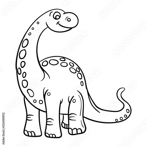 Hand drawing style of brontosaur vector. It is suitable for dinosaur icon, sign or symbol.