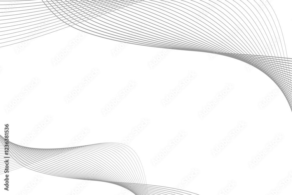 Fototapeta premium Gray wave curve lines abstract background with flowing particles eps 10