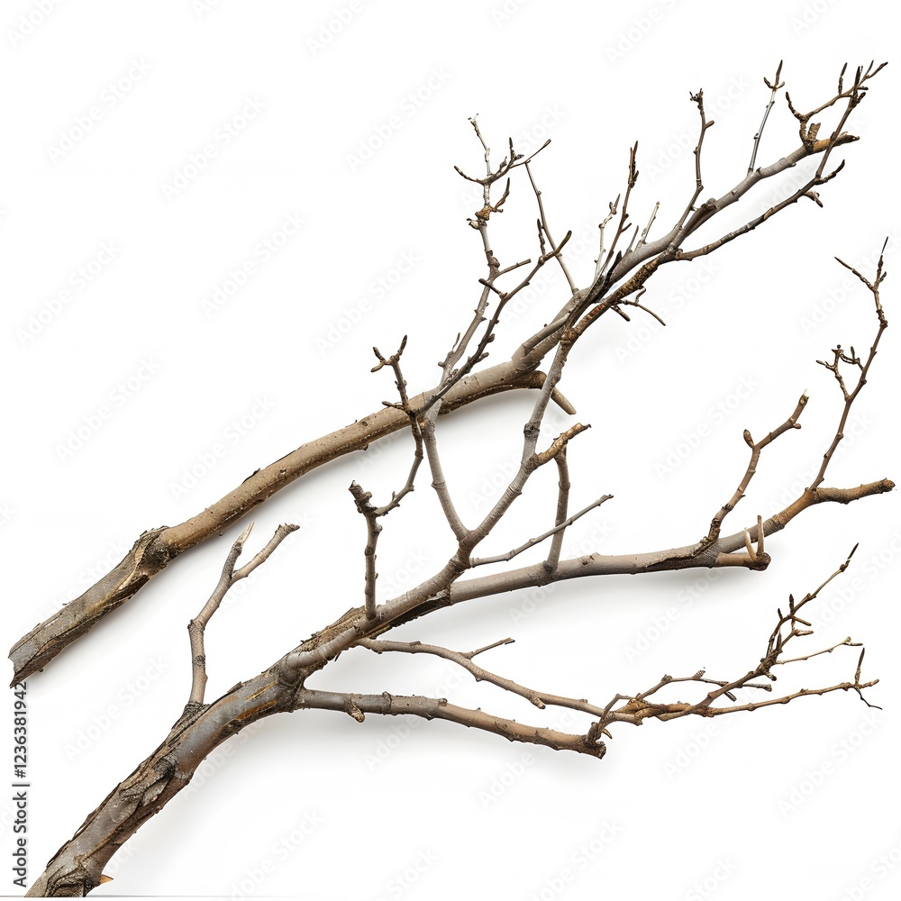 Dry Twigs and Branches Isolated on White Background for Nature Art Dry Twigs and Branches Isolated on White Background for Nature Art
