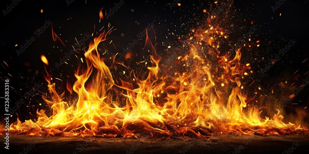 Burning flames with sparks on a dark black background, abstract and mysterious , abstract, fire, abstract, fire, blaze Burning flames with sparks on a dark black background, abstract and mysterious , abstract, fire, abstract, fire, blaze