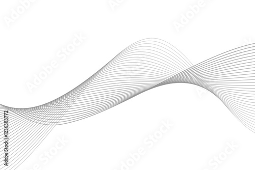 Gray wave curve lines abstract background with flowing particles eps 10