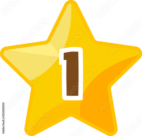 Yellow star calendar cute number 1