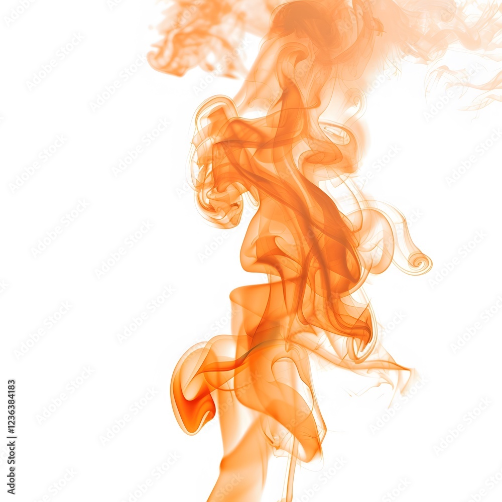 Fototapeta premium Abstract Orange Smoke on White Background for Creative Designs