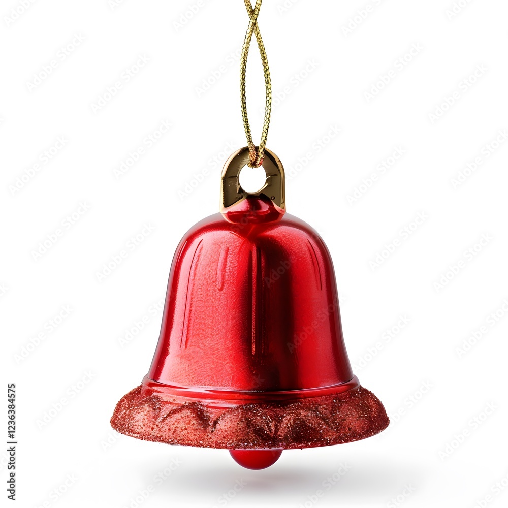 Shiny Red Christmas Bell Ornament with Gold Hanging Loop Shiny Red Christmas Bell Ornament with Gold Hanging Loop