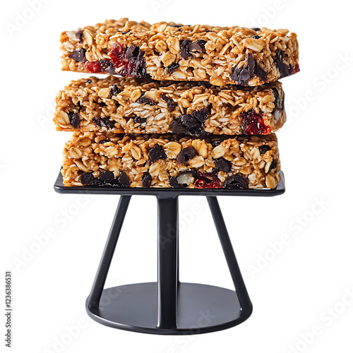 PNG Granola Bar on Display Against Transparent Background for Healthy Snack, Food, or Nutrition Design Projects photo