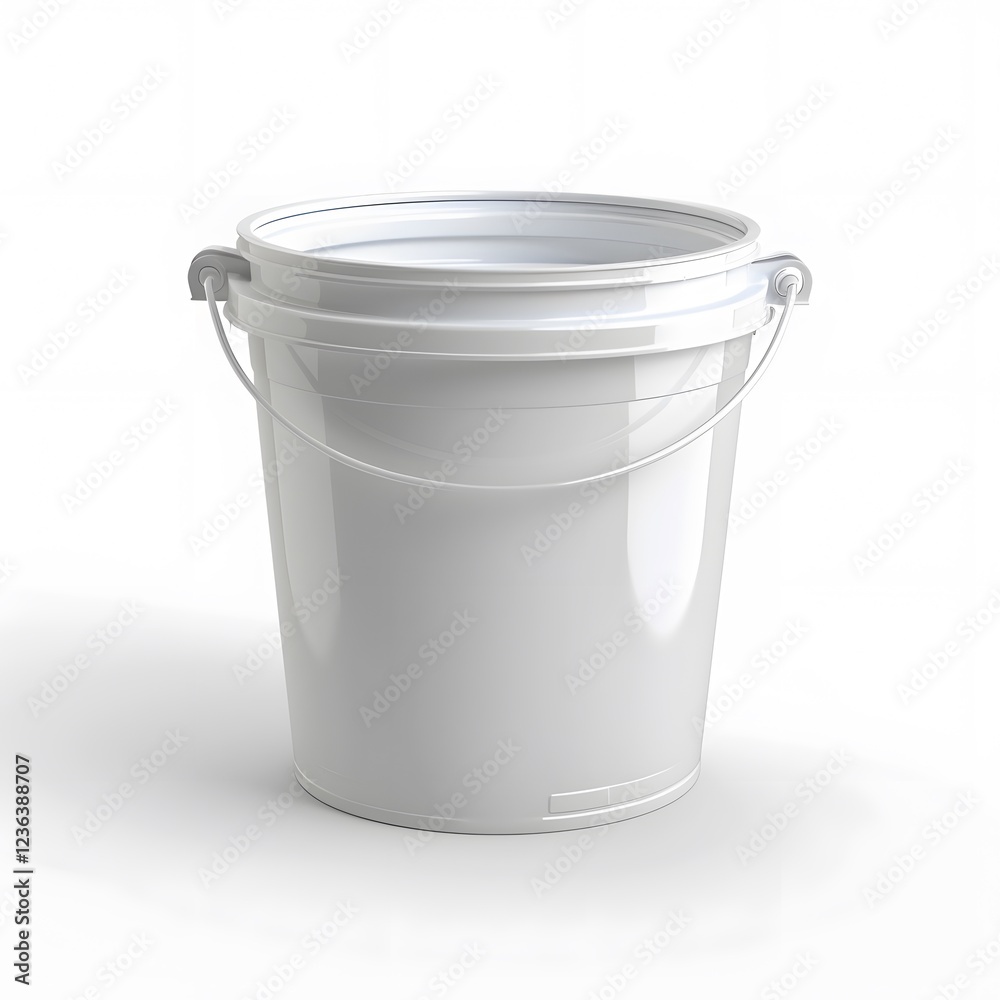 White Plastic Bucket with Handle for Painting and Storage Use White Plastic Bucket with Handle for Painting and Storage Use