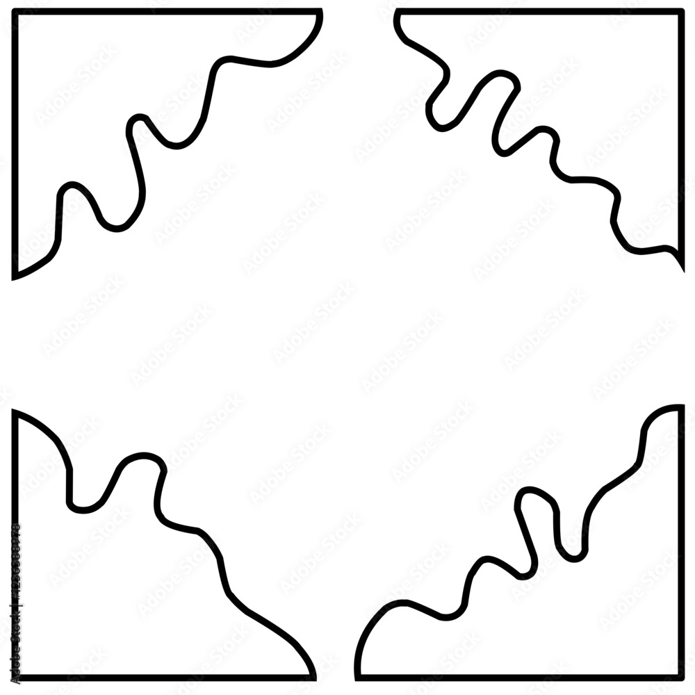 Abstract Wavy Frame illustration on white grasshopper background Abstract Wavy Frame illustration on white grasshopper background