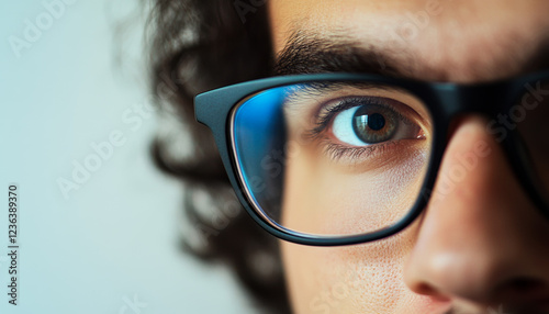 Close up of eye glasses