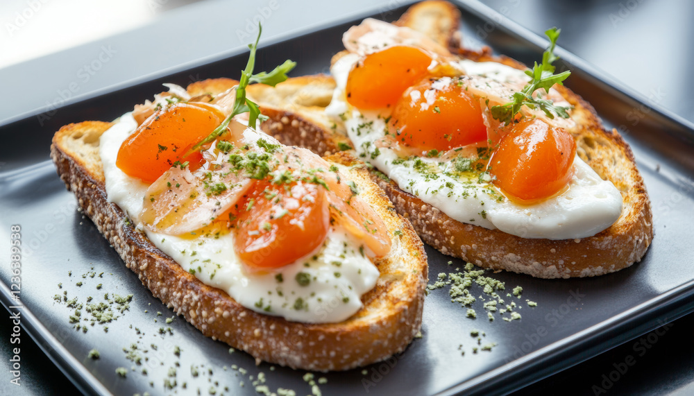 Sandwiches with salmon, delicious breakfast Sandwiches with salmon, delicious breakfast