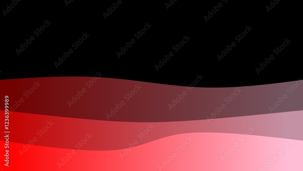 Curved red gradient wave on a black background. Curved red gradient wave on a black background.