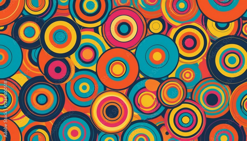 Colorful abstract pop art circles pattern design Colorful abstract pop art circles pattern design