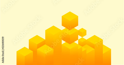 Geometric cubes stacked in a gradient of orange, giving an energetic and modern look