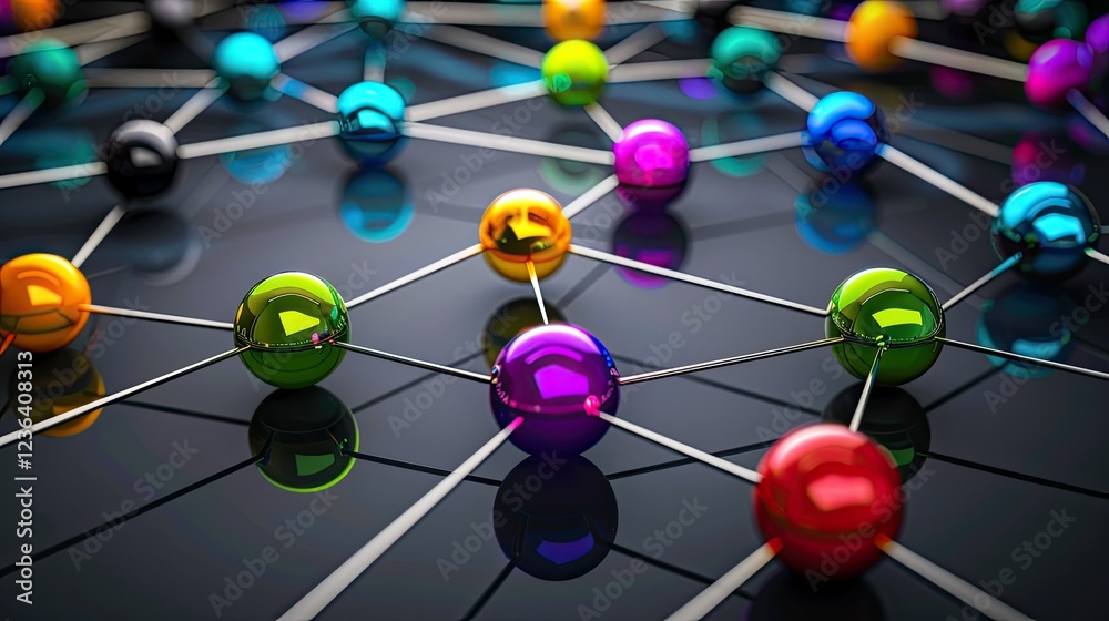 connection concept with color spheres connected by wires --no text and people, human --chaos 10 --ar 16:9 Job ID: eadfd715-4b24-4398-a392-81255d64cafe connection concept with color spheres connected by wires --no text and people, human --chaos 10 --ar 16:9 Job ID: eadfd715-4b24-4398-a392-81255d64cafe