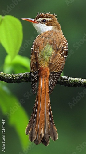 HD Phone Wallpaper Stunning Rufous tailed Antbird Perched on Branch Vibrant Colors Detailed Feathers Wildlife photo