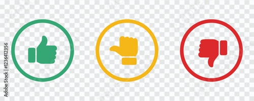 Like, Dislike & Neutral Thumb Icons | Feedback & Rating Symbol Set