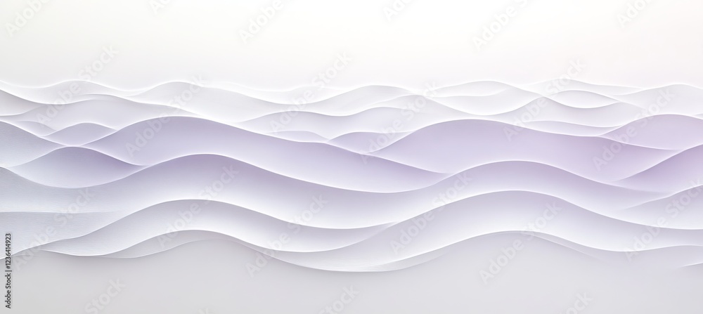 Fototapeta premium Abstract White Wavy Background With Light Lavender Gray Gradient, Elegant Minimalist Design