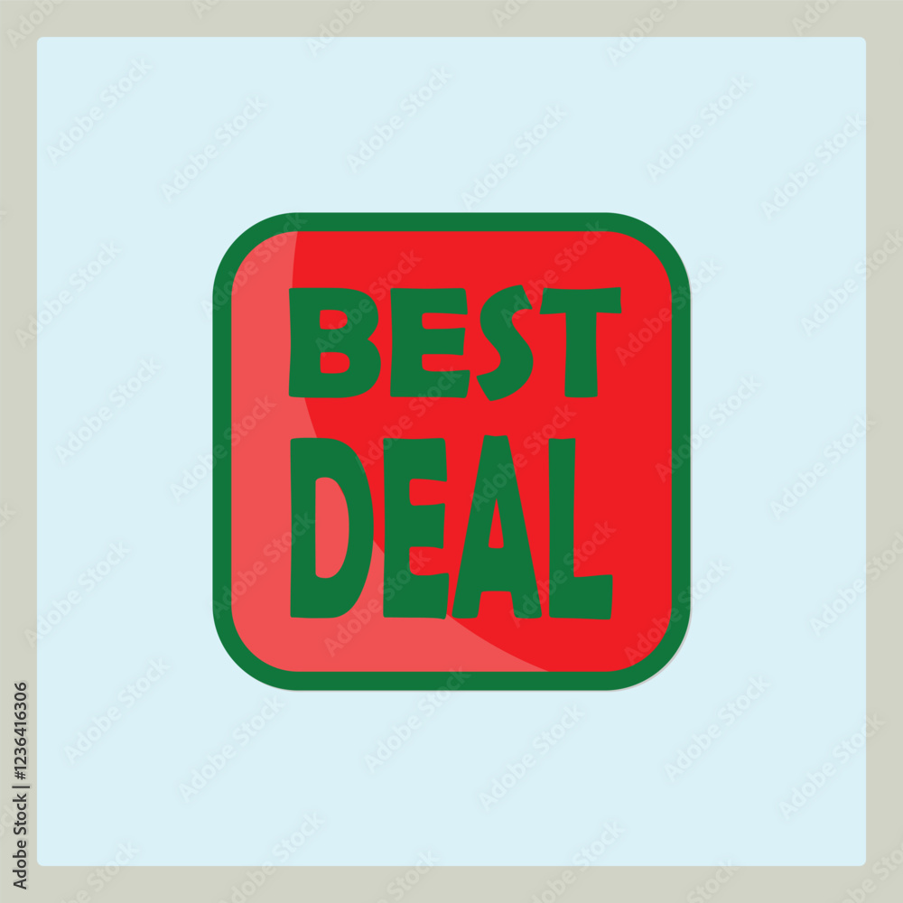 Promotional Icon for Best Deals with Bold Red and Green Text Design on a White Background Promotional Icon for Best Deals with Bold Red and Green Text Design on a White Background