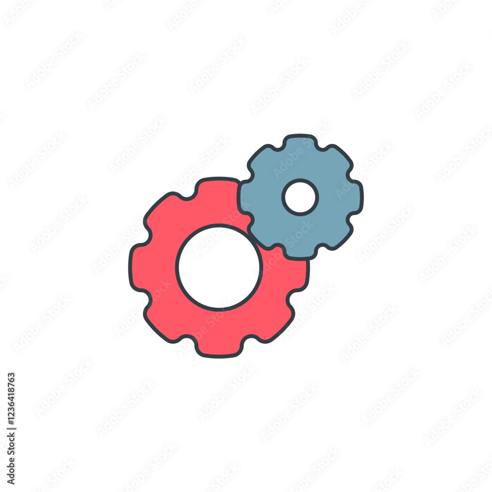 Gear Setting icon symbol vector illustration isolated on white background Gear Setting icon symbol vector illustration isolated on white background