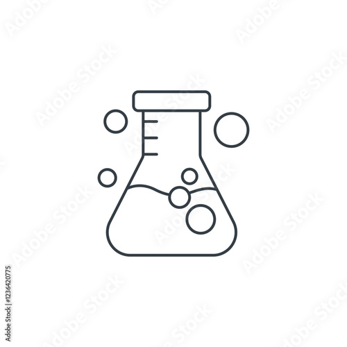 Beaker. Chemistry flask icon symbol vector illustration isolated on white background