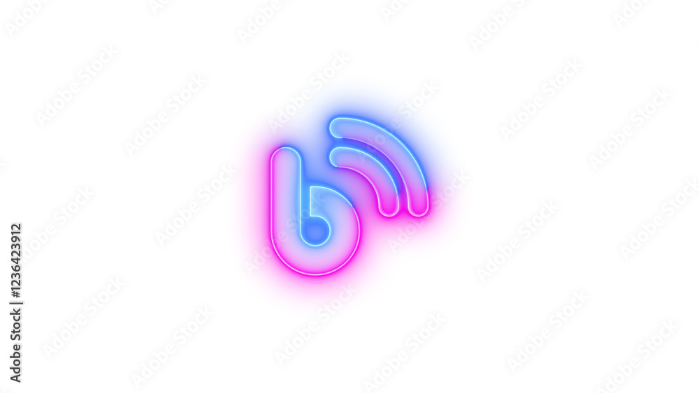 Blog icon glowing neon blue pink gradient color Blog icon glowing neon blue pink gradient color