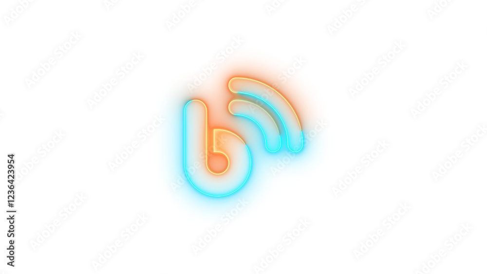 Blog icon glowing neon brown cyan gradient color Blog icon glowing neon brown cyan gradient color