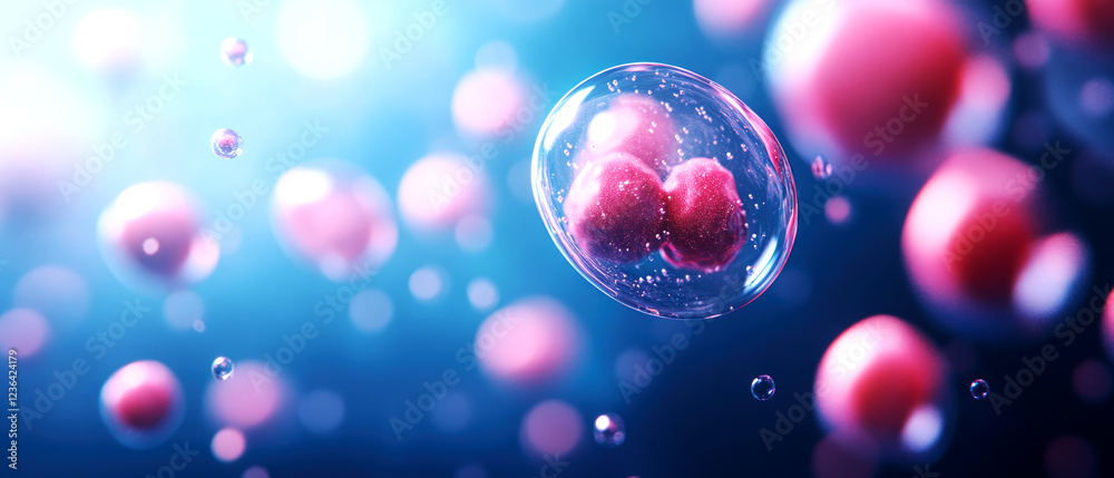 Exploring the role of biotin in cellular growth and development microscopic environment scientific visualization abstract concept Exploring the role of biotin in cellular growth and development microscopic environment scientific visualization abstract concept