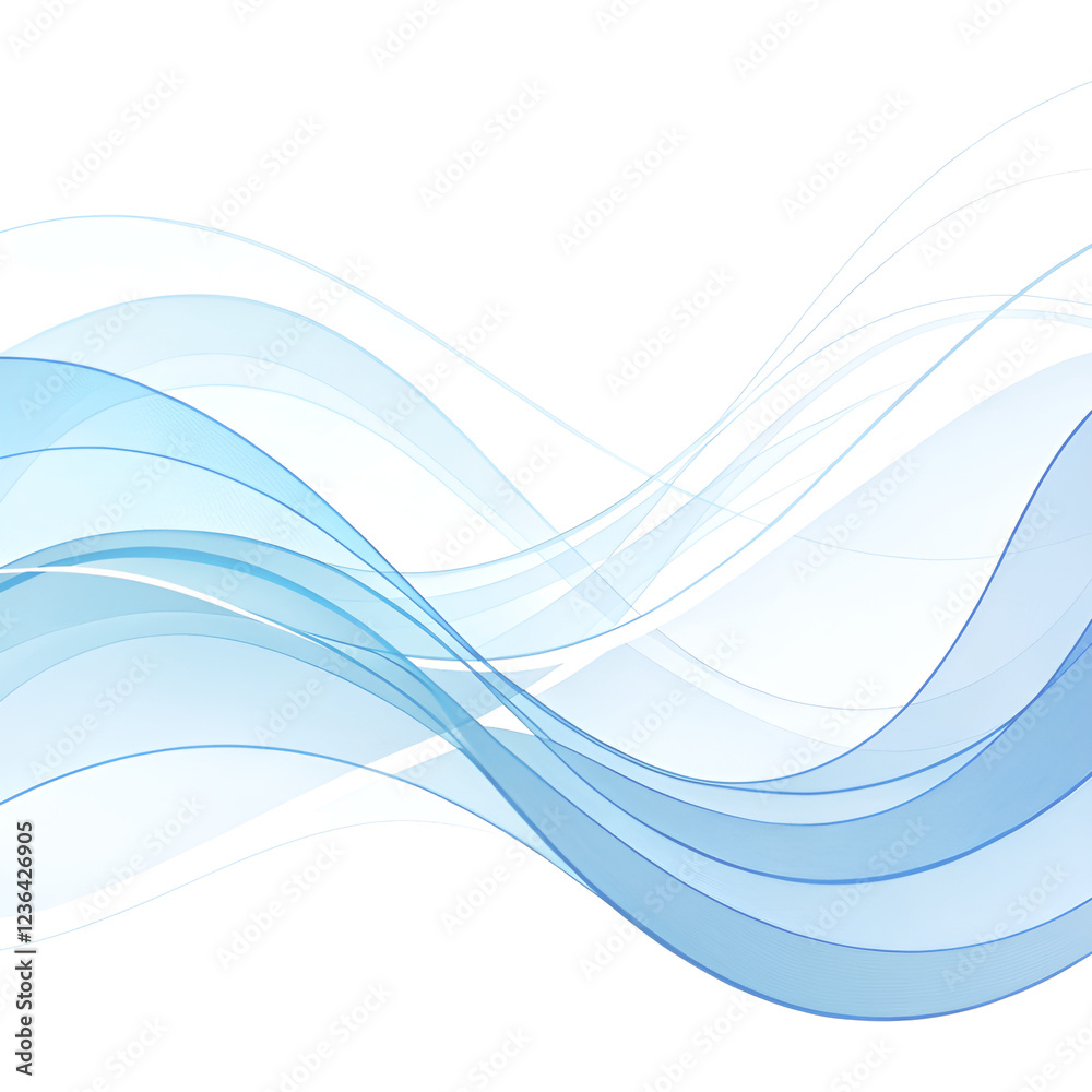 Obraz premium Minimalist flowing waves in soft blue tones for modern design backgrounds 