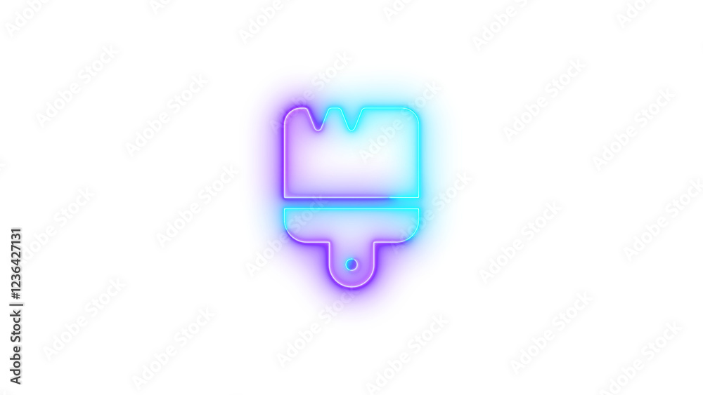 Brush icon glowing neon cyan purple gradient color Brush icon glowing neon cyan purple gradient color
