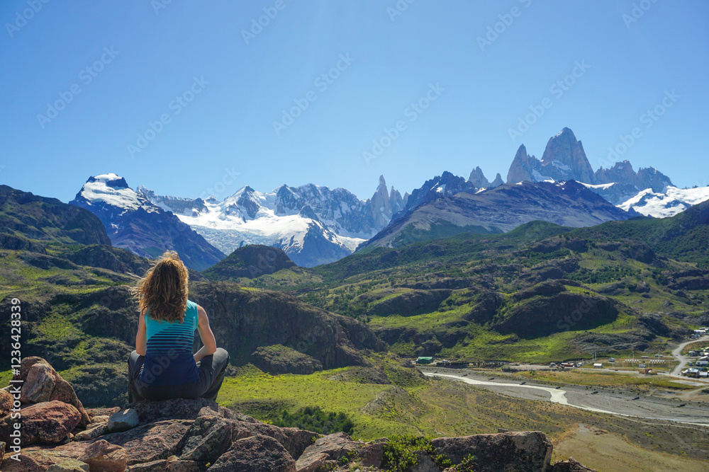 Naklejka premium El Chalten, Fitz Roy, Cerro Torre, Patagonia