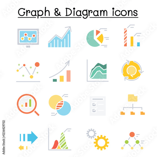 Graph & Diagram icon set in thin line style