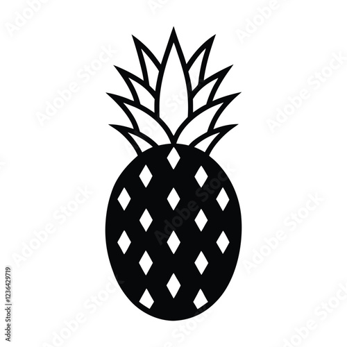pineapple on black vector illustration
