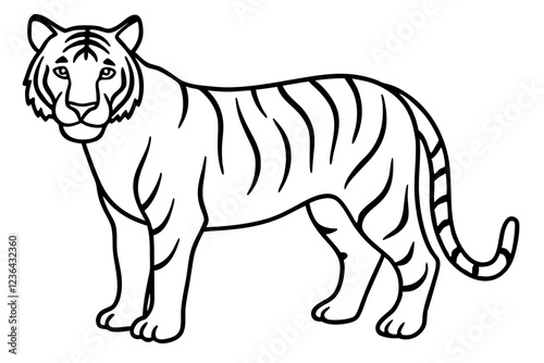 One-Line Tiger Vector Art