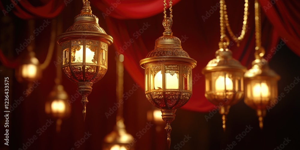 Fototapeta premium Luxurious chandeliers hanging in a grand room