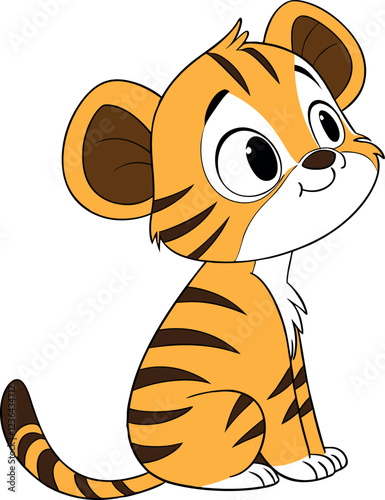 Little Royal Bengal Tiger Vector Illustration for Creative Projects
