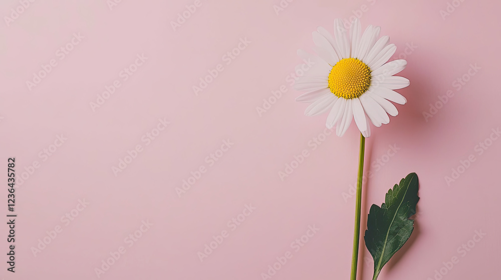 Minimal styled concept. White daisy chamomile flowers on pale pink background. Creative lifestyle, summer, spring concept. Copy space, flat lay, top view. Minimal styled concept. White daisy chamomile flowers on pale pink background. Creative lifestyle, summer, spring concept. Copy space, flat lay, top view.