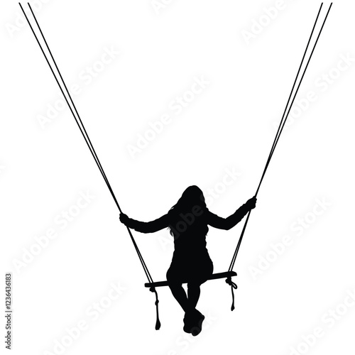 Silhouette of a person enjoying a swing ride, a moment of carefree fun.