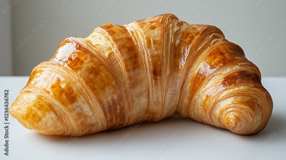 Delicious croissant pastry on a white surface food photography home setting Delicious croissant pastry on a white surface food photography home setting