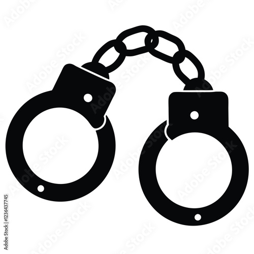 handcuff silhouette vector, handcuff icon vector illustration