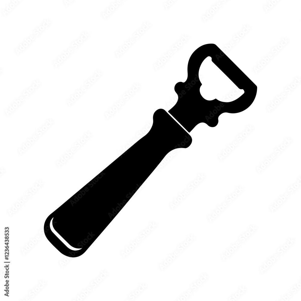 Bottle opener silhouette white background Bottle opener silhouette white background